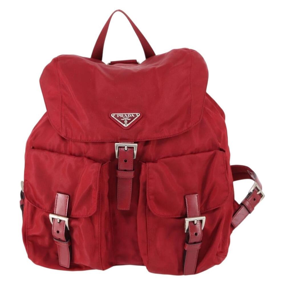 PRADA Backpack Nylon Red Silver Auth 154157 - Picture 13 of 16